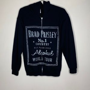 Gildan | Black BAND Zip Up HOODIE | Brad Paisley ALCOHOL WORLD TOUR Sweatshirt
